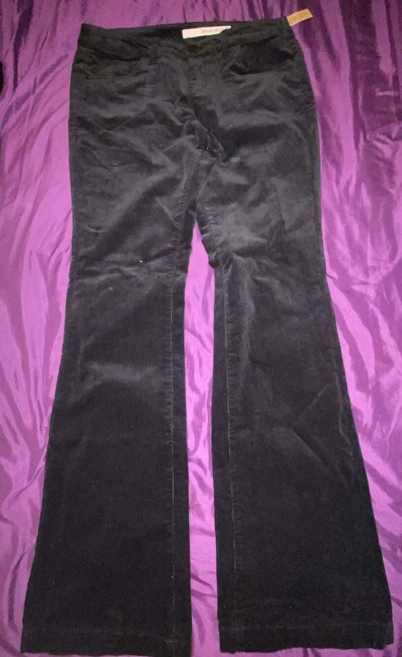 DKNY Jeans Women's Black Corduroy Bootcut Pants Style KCMU8296